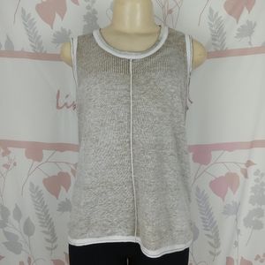 Democracy lightweight cotton blend ringer brown style top Size Large